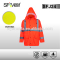 high visibility reflective hot sale cheap working jacket with pu or pvc coating , and 2 hand pockets , ANSI/ISEA 107-2010